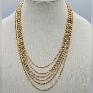 Vintage D'Orlan Necklace Multi Strand Gold Tone #2308